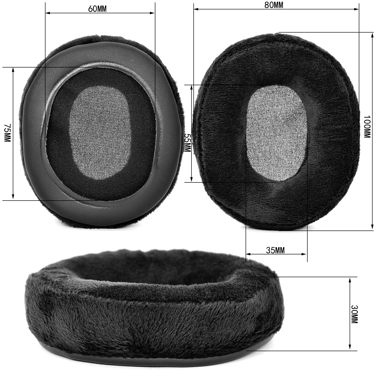 Replacement Earpads  For Audio Technica ATH-M50 M40 M40FS M30 M35 M20 Headset Velour Thicker Upgrade Quality Earpads Ear Cushion