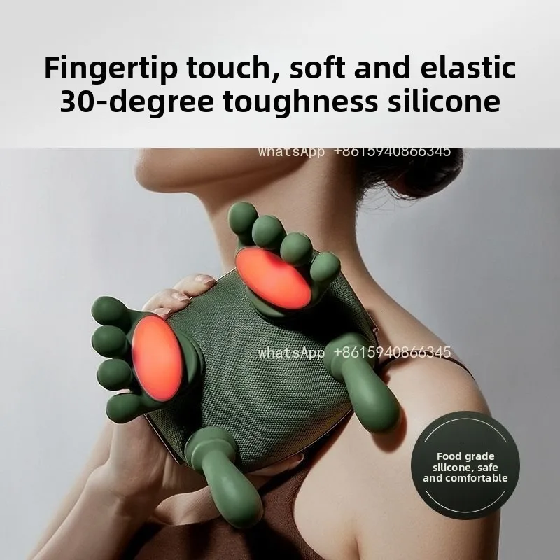 Human Hand Shoulder and Neck Massage Heating Cervical Spine Relaxation Unclogging Rechargeable Portable Massager