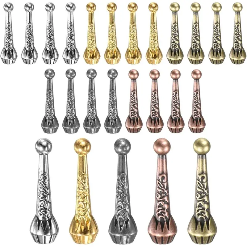 

CYL-Alloy Bolo Tie Supply Tips,20Pcs 1.3 Inch Long For DIY Crafts Clothes Replacement Cord End Caps 4Mm Diameter