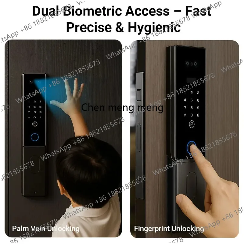 

Полностью автоматический интеллектуальный дверной замок с распознаванием по венам ладони и лицу, разблокировка по паролю через домофон, Wi-Fi замок с функцией распознавания отпечатков пальцев и поддержкой граффити.