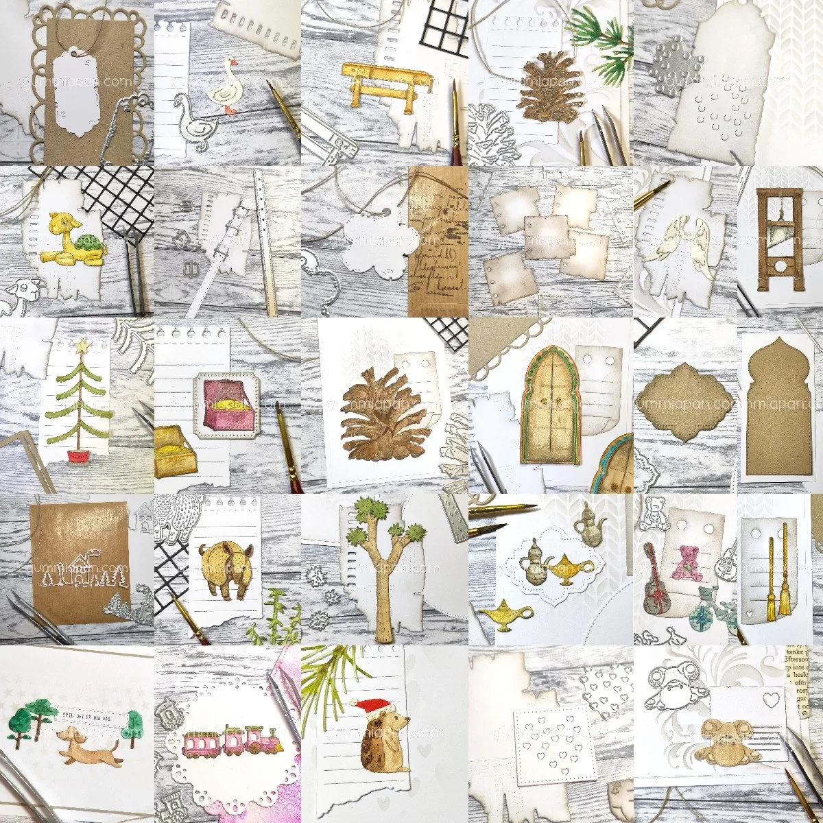 Animal Assembly Door 2024 New Metal Cutting Dies Diy Scrapbooking Paper Handmade Album Embossing Greeting Card