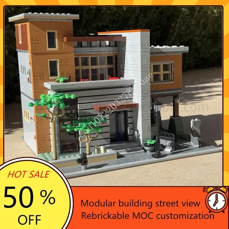 1627 Uds. Casa Modular moderna MOC-76218 vista a la calle creativa rompecabezas personalizado arquitectura modelo bloques montaje educativo juguete para regalo
