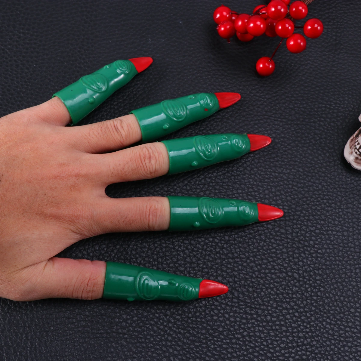 

10Pcs Zombie Fake Finger Nails Creepy Witch Props for Halloween Masquerade Party