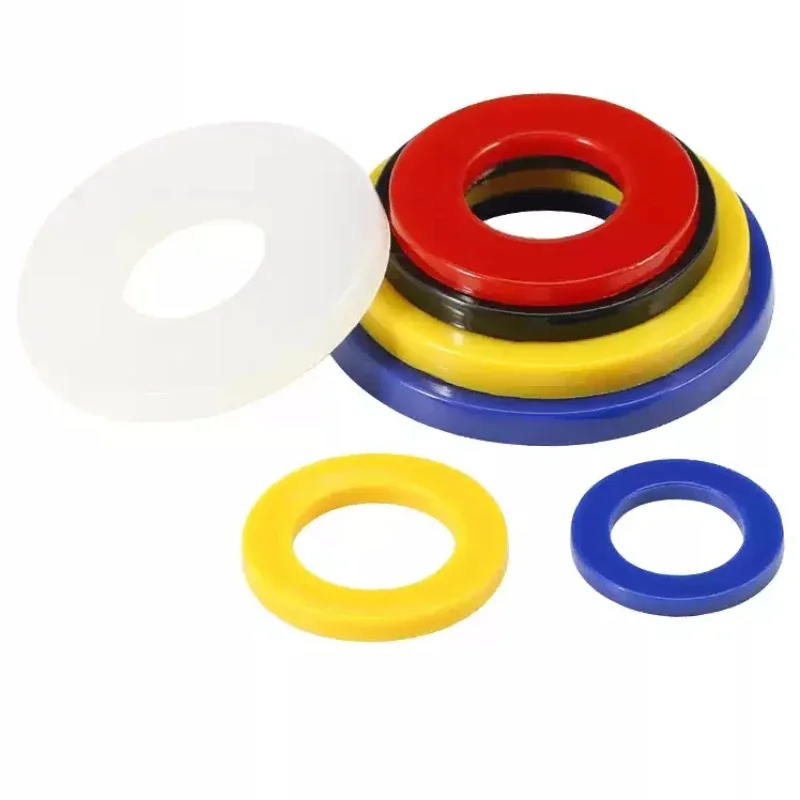 Black/White/Red/Blue/Yellow Multiple Colors Nylon Flat Spacer Plastic Washer O-ring Screw Gasket Insulation Spacer M2~M20