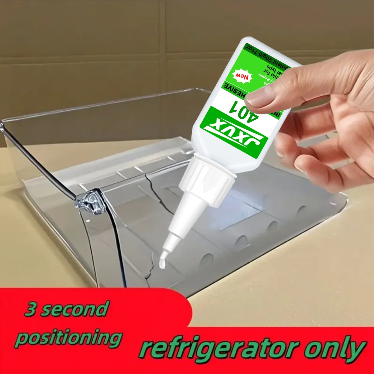 الجديد والمحدث 401 سوبر أكريليك لاصق، 5 ثوان للتجفيف الفوري، ومقاوم للماء، والاستقرار جيد، أداة لاصقة كاملة. ينطبق على الخشب والبلاستيك والسيراميك والمعادن والمطاط وهلم جرا.