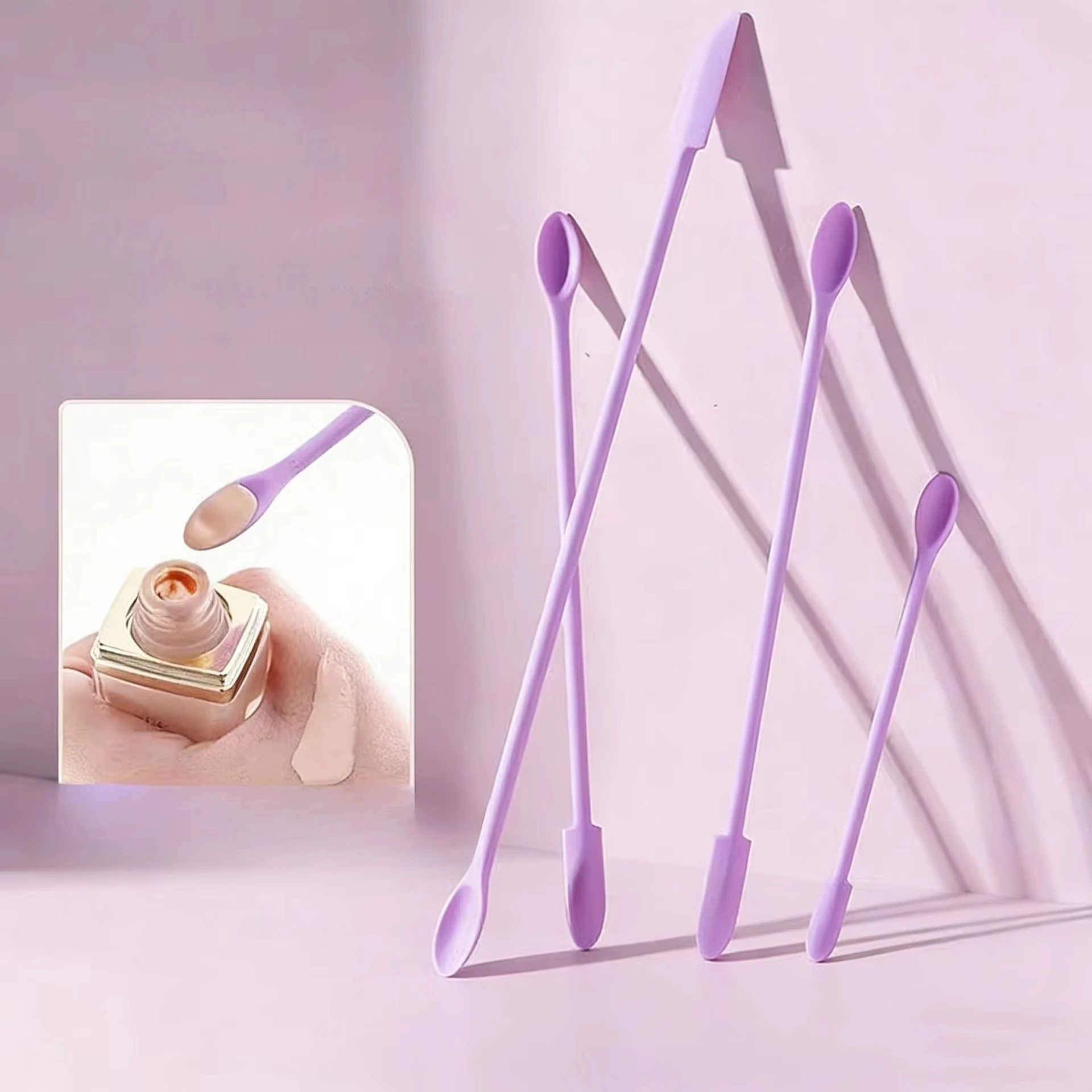 Juego de 3 Espátulas de Silicona para Botellas Vacías con Espátula Negra, Espátula para Base de Maquillaje, Espátula Pequeña para Tarros de Loción para Extraer lo Último del Maquillaje