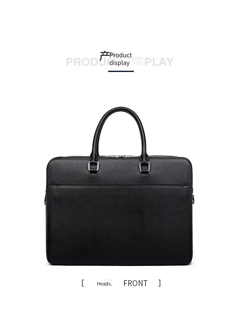 Echtleder Herren-Aktentasche Rindsleder Business Multifunktionale Laptoptasche Große Kapazität Handtasche – Detail 15