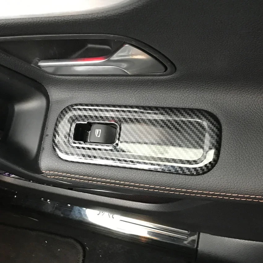 GEFENSI Car Door Window Lift Switch Panel Cover Trim Frame Sticker For Mercedes-Benz CLA-Class A-Class C118 2019-2022 W177 2019-