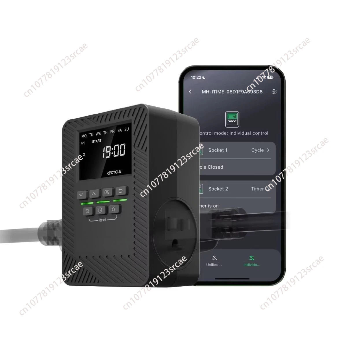 

ITime 2-in-1 Smart Timer Dual Socket Application Control Custom Scheduling