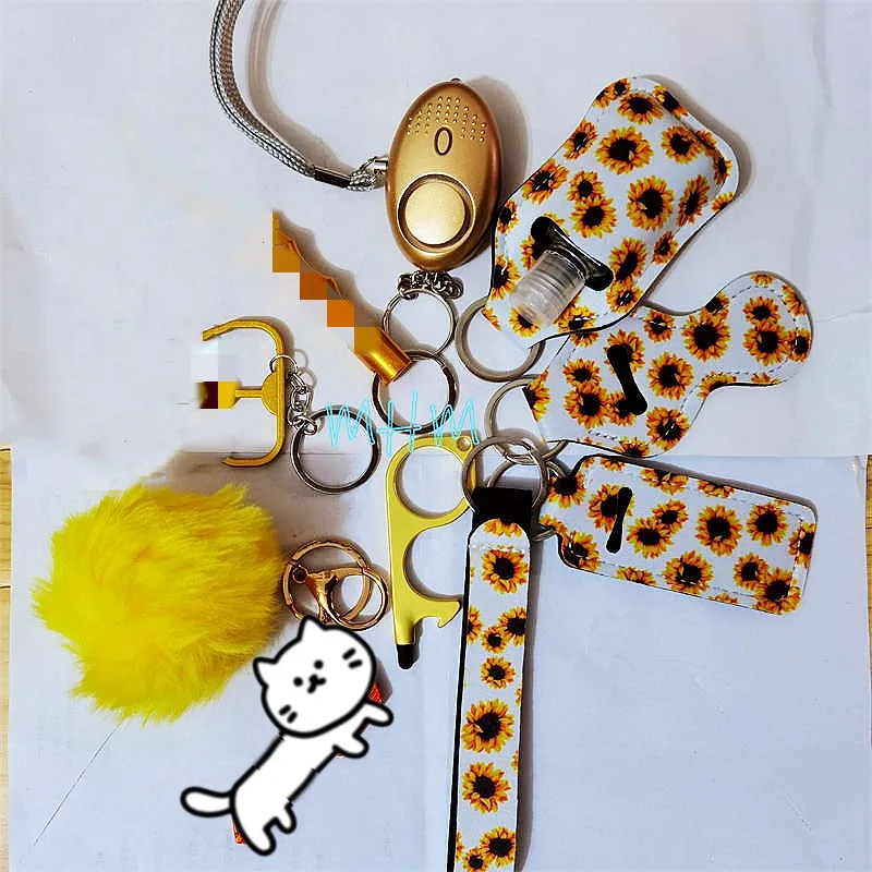 NEW Women Alarm Personal Keychain Set Self Defense Alarm Keychain Security Self Protection Security Alarm Key Ring For Girls