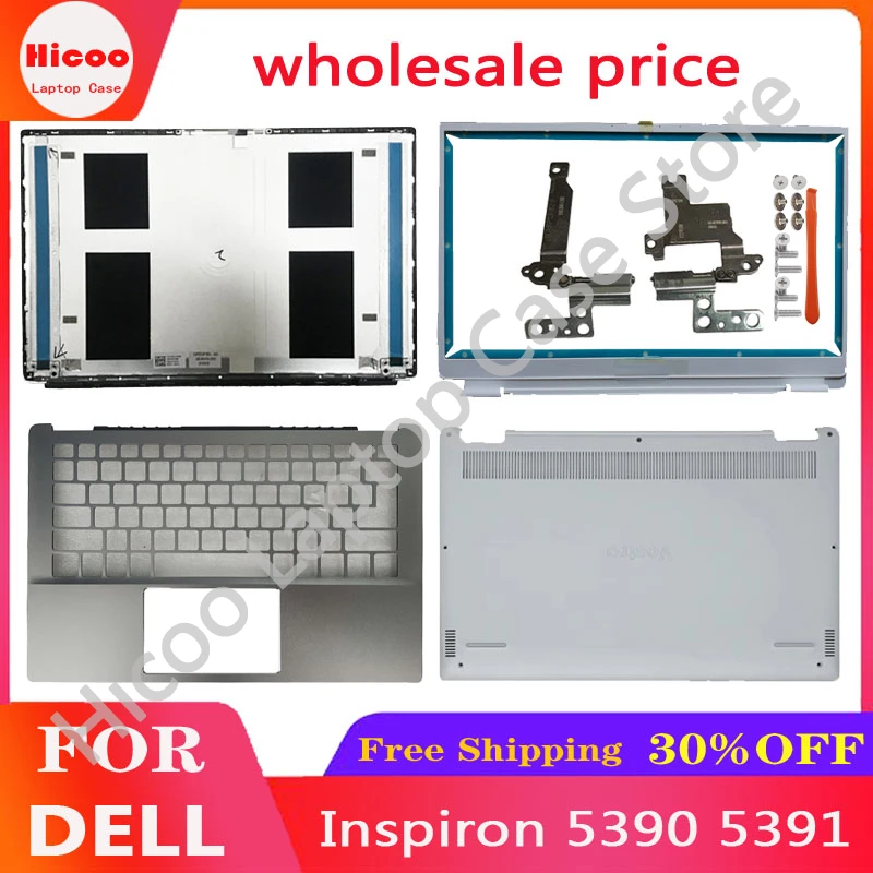 

New Laptop LCD Back Cover For Dell Inspiron 5390 5391 Series Front Bezel Bottom Case Cover Hinges Top Case 0FYVMM 02XFJC