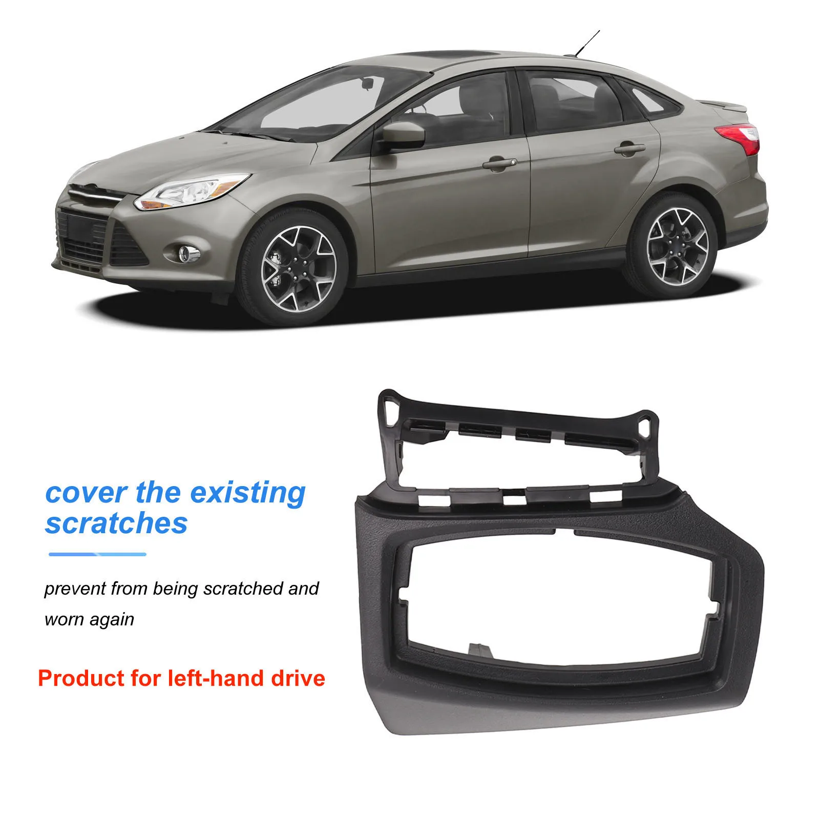 Car Headlight Control Switch Cover Frame Trim ABS Plastic Protector Replacement for Ford Focus Configuration 2012-2018