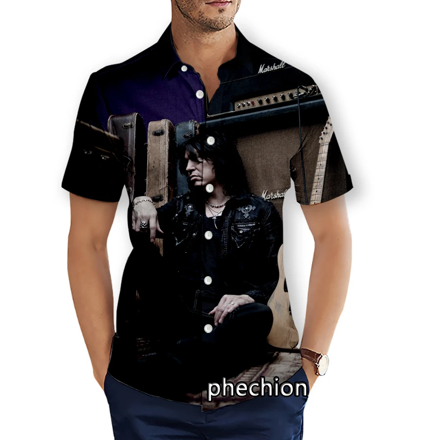 

phechion Mens Short Sleeve Beach Shirts Tom Keifer 3D Print Casual Shirts Fashion Streetwear Men Tops X304