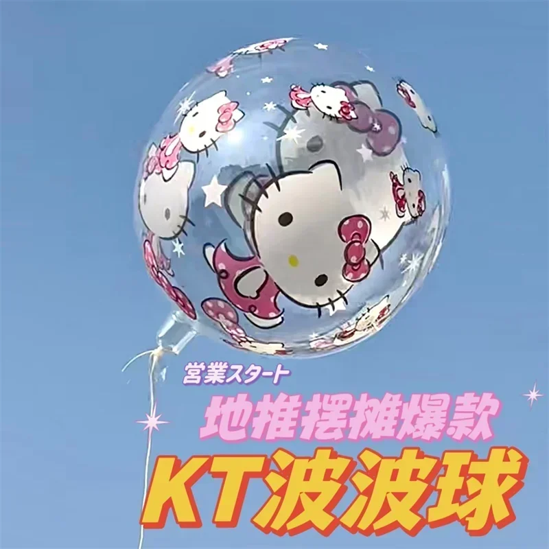 Kawaii Hello Kitty's 24-inch bedrukte transparante ballon Leuke cartoon My Melody's Kuromi Kinderverjaardagsfeestje Decoratieve ballon