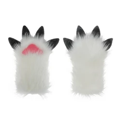 Unisex Cosplay Gloves Cartoon Animal Paw Shape Plush Gloves Halloween Mittens Furry Cuffs Gloves for Carnival Party Dropshipping