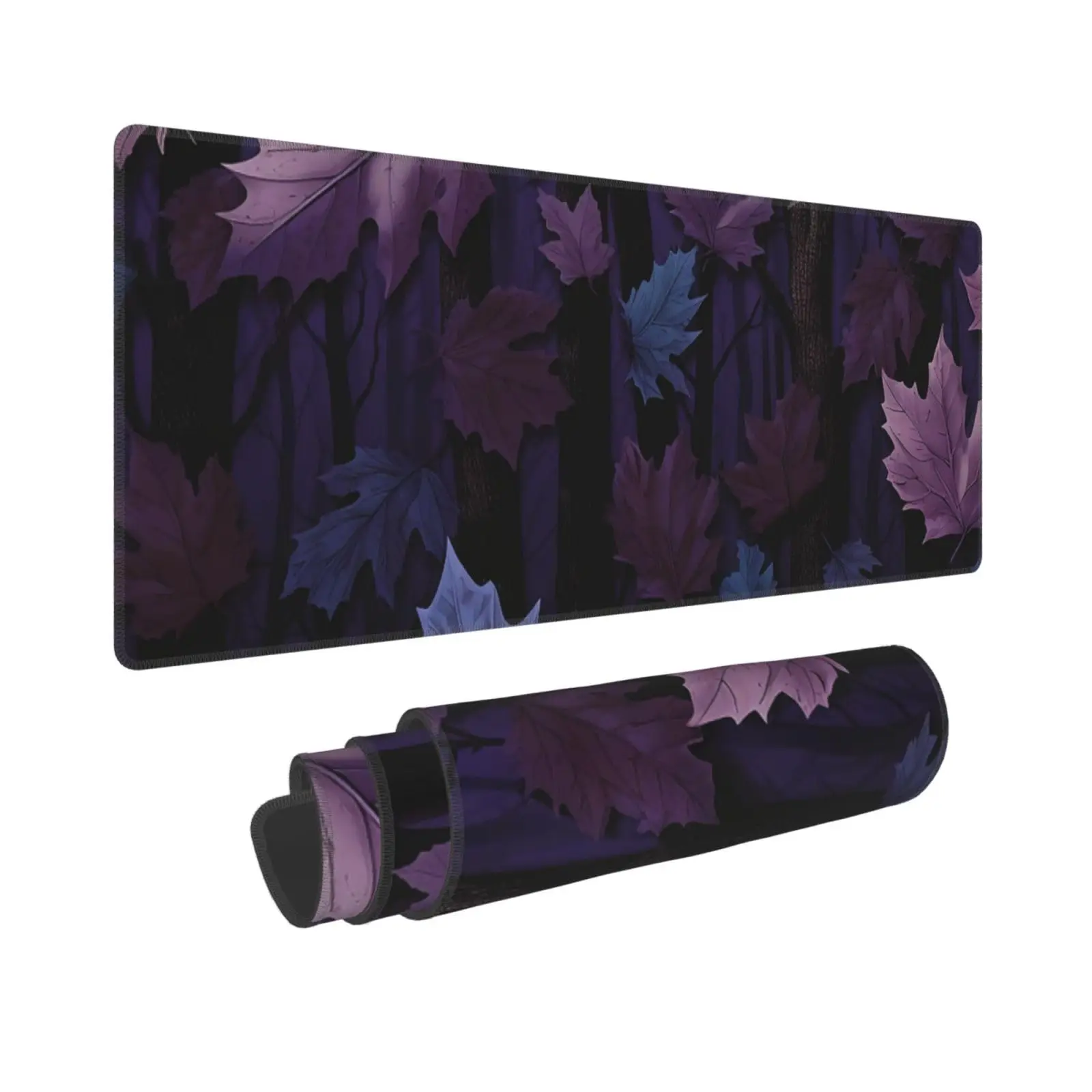 

Large Extended Gaming Mousepad with Non Slip Rubber Base Mouse Mat Dark Purple Leaves Deskmat Mousepad for Office Computer Gamer