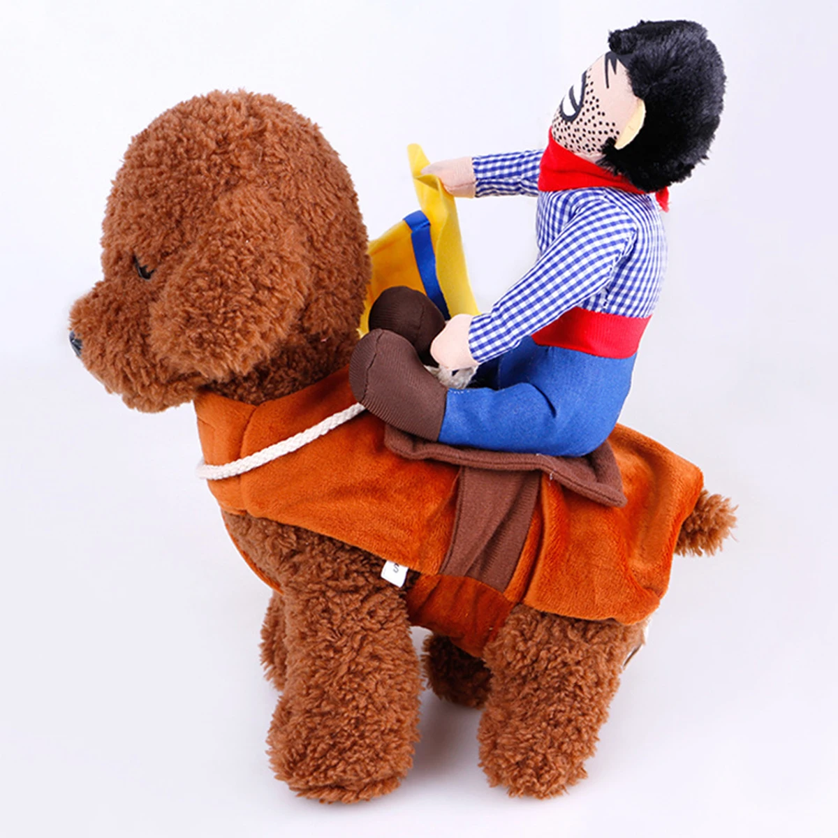 

Riding Transformation Costume For Small Pets Under 20lbs Perfect Halloween Christmas Parties Pet Rider Suit Apparel Denim Design