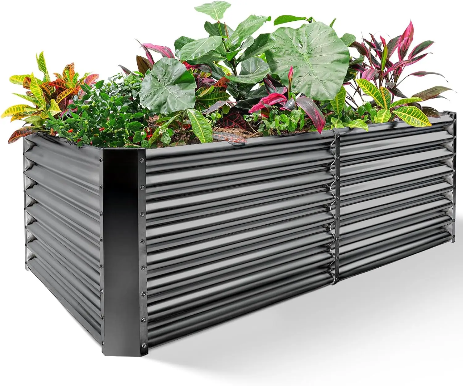 

6×3×2 ft Galvanized Raised Garden Bed Kit, Galvanized Planter Raised Garden Boxes Outdoor, Large Metal Raised Garden Beds
