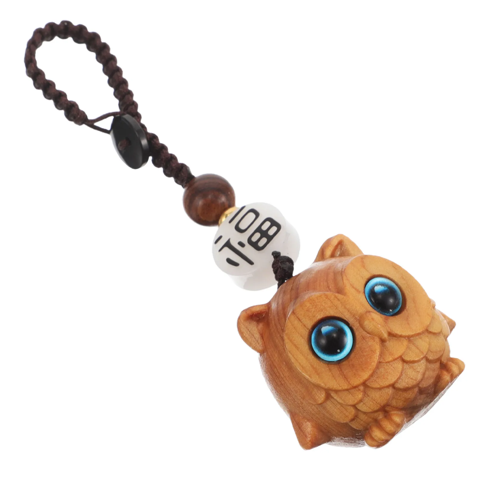 Wooden Car Key Keychain Holder For Bag Pendant Decoration Christmas Stocking Stuffers Owl Hand-carved