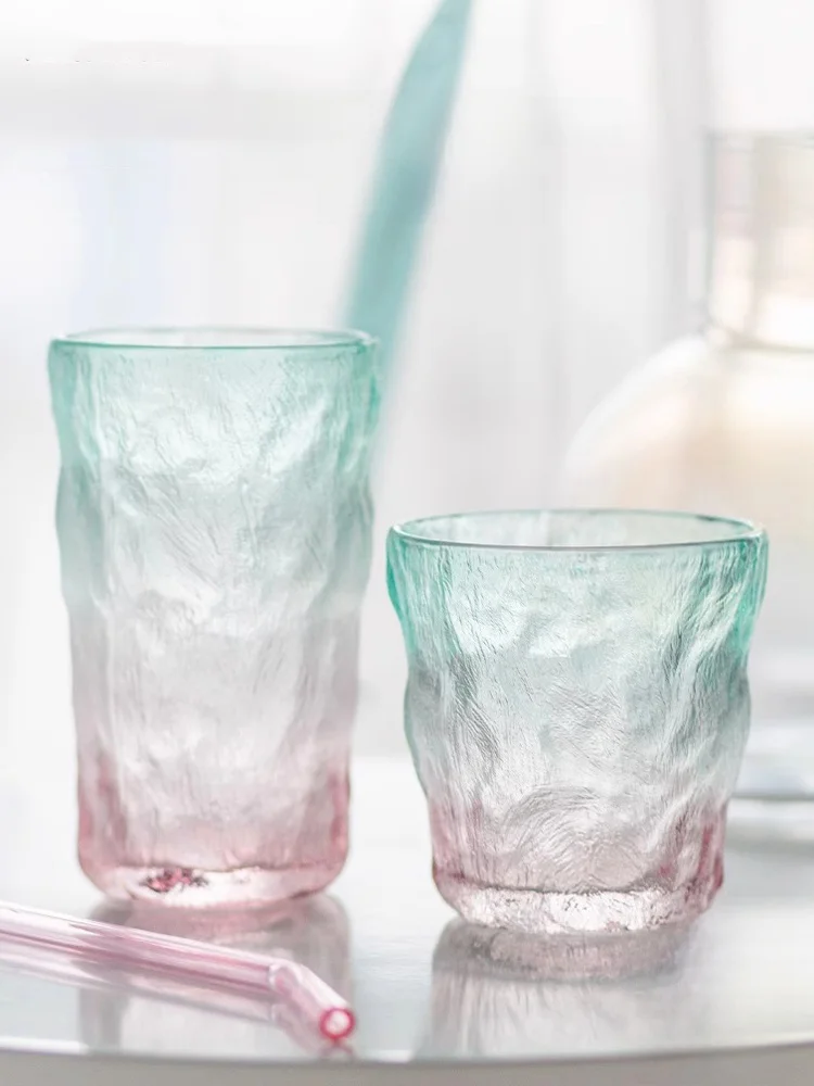 

Home Use JOJOS L PINA adient Color Frosted Glass Water Cup High Aesthetic Value round ape Single Layer Transparent