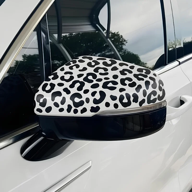 Leopard Print Auto Sticker Waterproof Vinyl Decals For Car Rearview Mirror Triangle Window Body Decoration DIY Styling