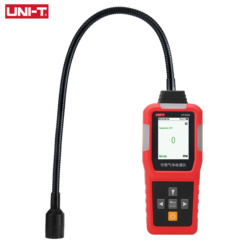 Imagem -02 - Uni-t-detector de Vazamento de Gás Combustível Ut334l Luz Sonora Alarme de Vibração Portátil com Lanterna Led