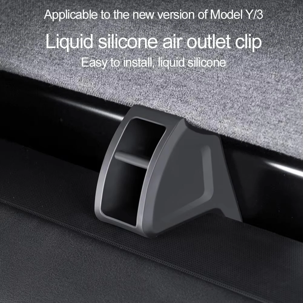 2pcs Car Outlet Clip Adapter For Aromatherapy Bracket Adapter For Tesla Model Y/3 Juniper Air Outlet Conversion Clip Black