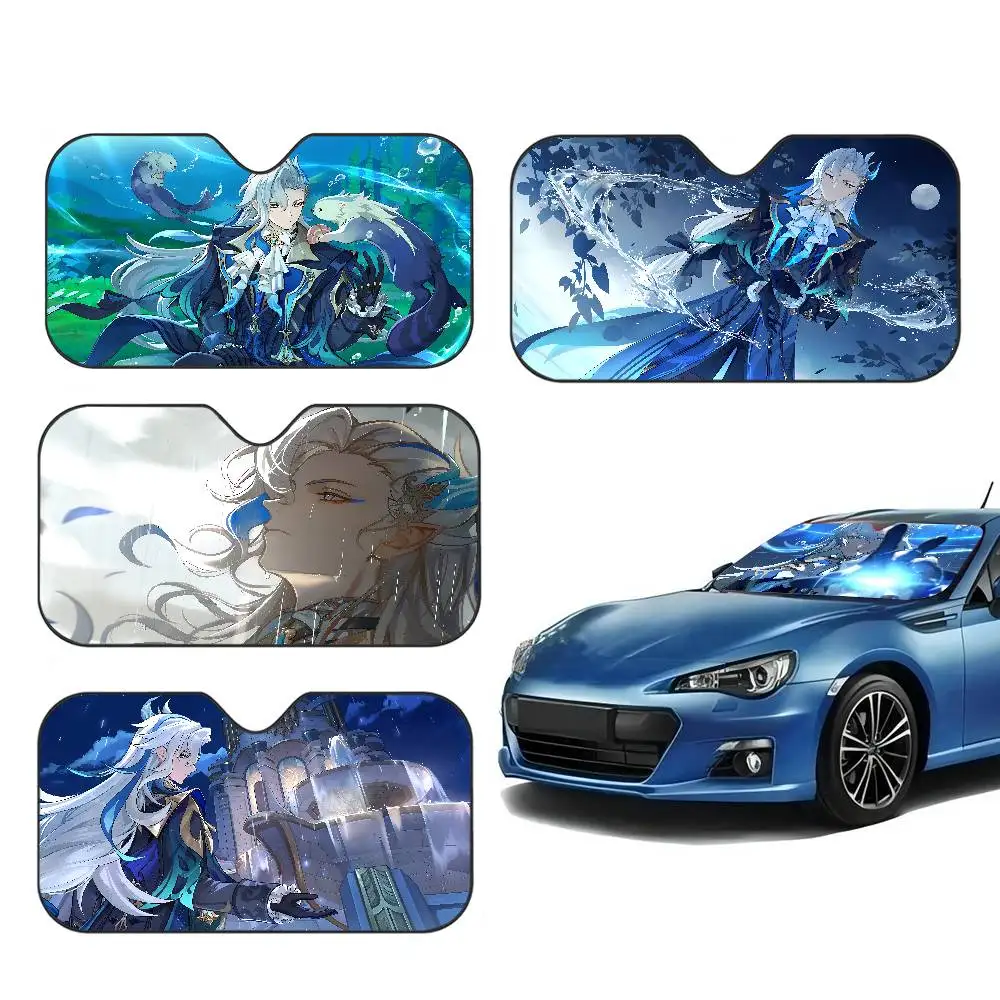 Genshin Impact Neuvillette Windshield Sun Shade for Car SUV Truck Front Window Sun Shade Accessory Visor Protector Shield Cover