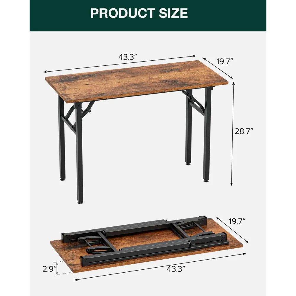 Escritorio plegable portátil para computadora portátil de 43,3 pulgadas: mesa plegable compacta y de configuración rápida para un fácil uso y almacenamiento
