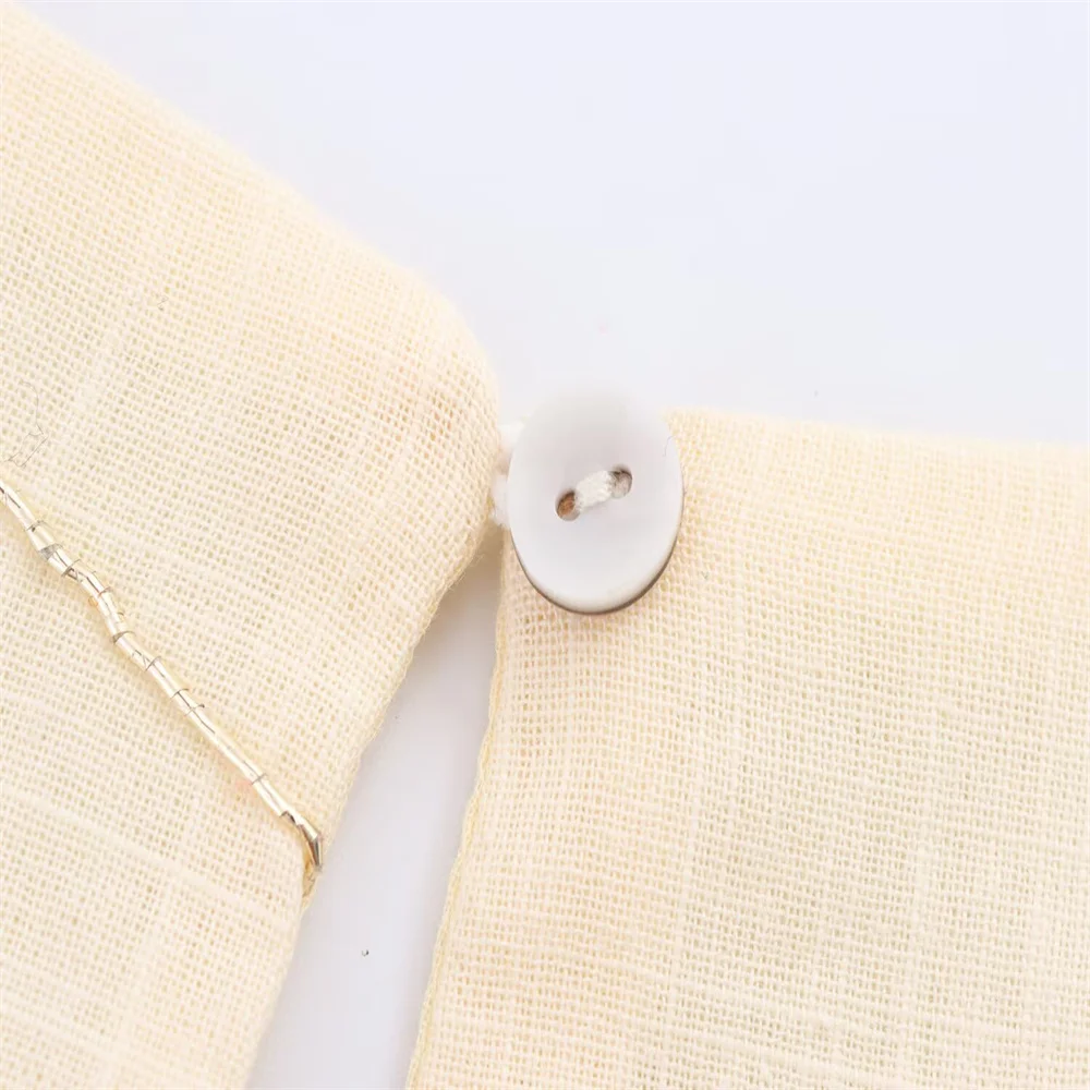 New Women's Fashion European and American Style Simple Flower Embroidered Hanging Neck Dress