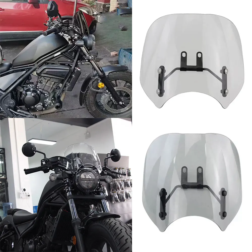 

For Honda Rebel CMX 300 500 CMX300 CMX500 2017-2023 Windscreen Screen Wind Deflectors Screen Windshield Bracket Headlight Mount