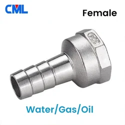 Hose Barb Tail 6/8/10/12/14MM SS304 Stainless Steel Pipe Fitting 1/8