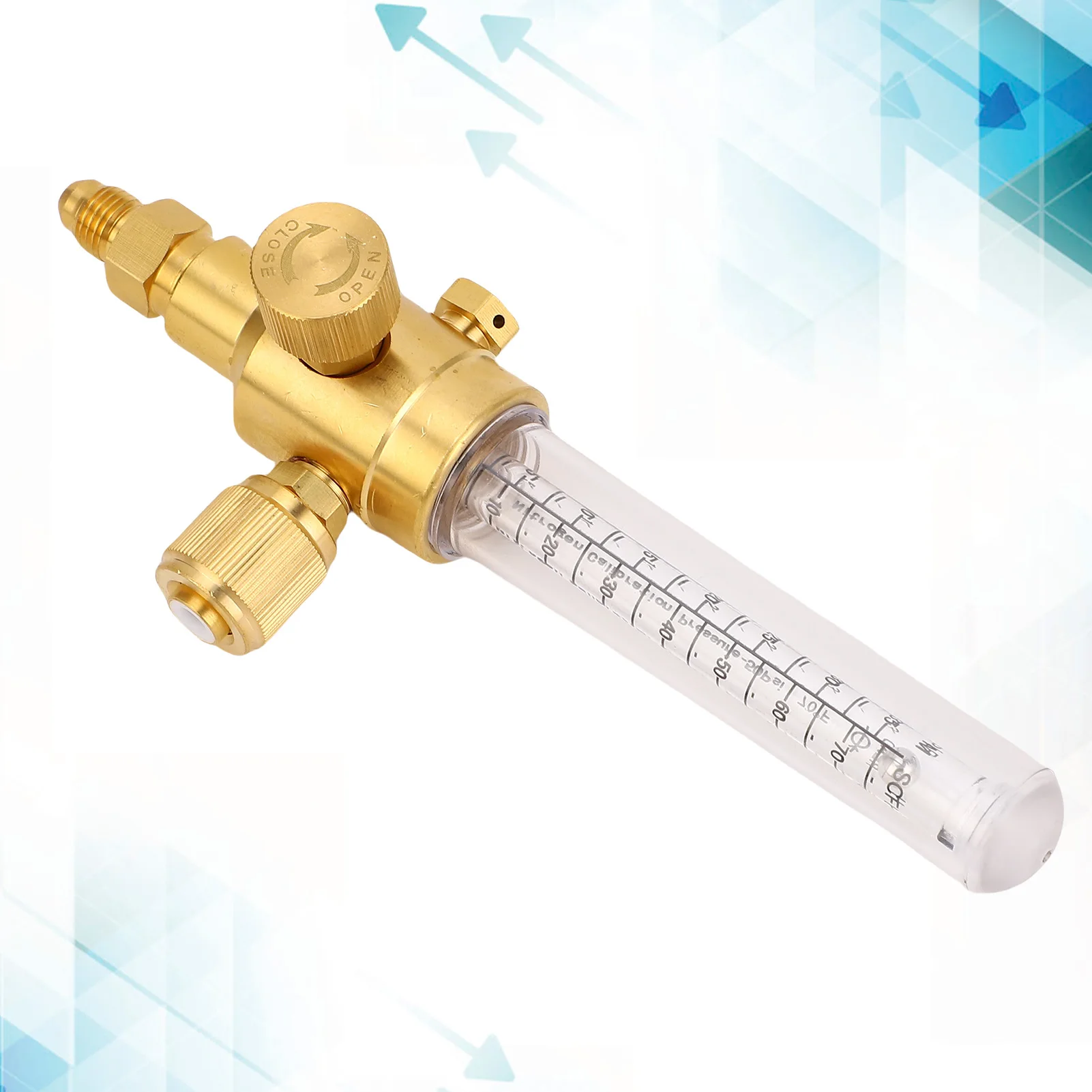 Nitrogen Flow Indicator Pure Copper Double Scale 1/4in Thread Inlet Outlet Connection Nitrogen Flow Indicator