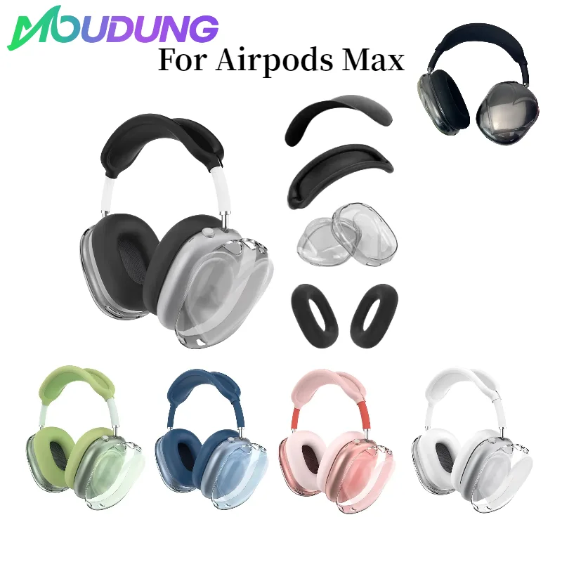 

MOUDUNG 4 in 1 3D heart Love Case For Airpods Max Earphone TPU Case Anti-Scratch Protect Shell For Silicone Accessories Case