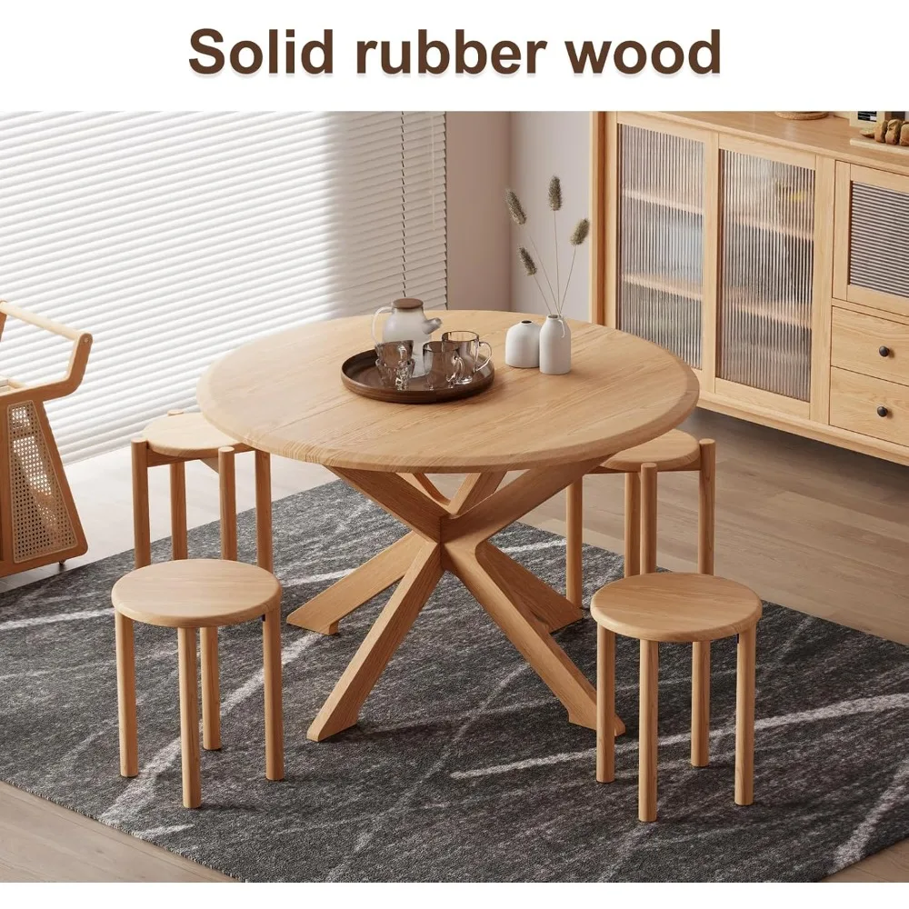 積み重ね可能な木製スツール4個セット、高さ18インチ、ネスティングサイドテーブルとコーヒーテーブル、組み立て簡単、頑丈で耐久性があります。