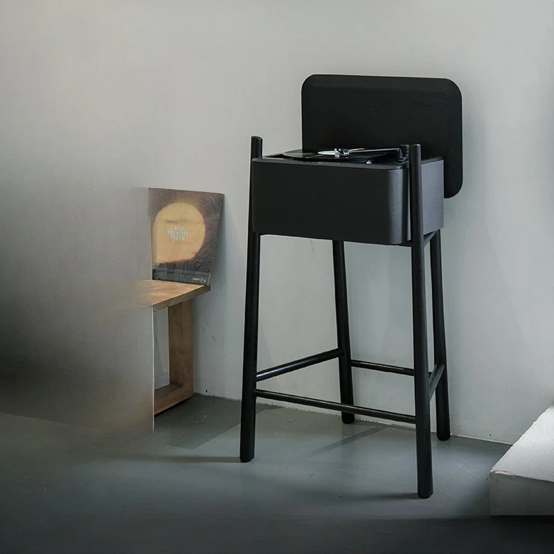 YM-Root vinyl record player, phonograph, integrated floor-to-ceiling wooden stand, Bluetooth speaker, living room