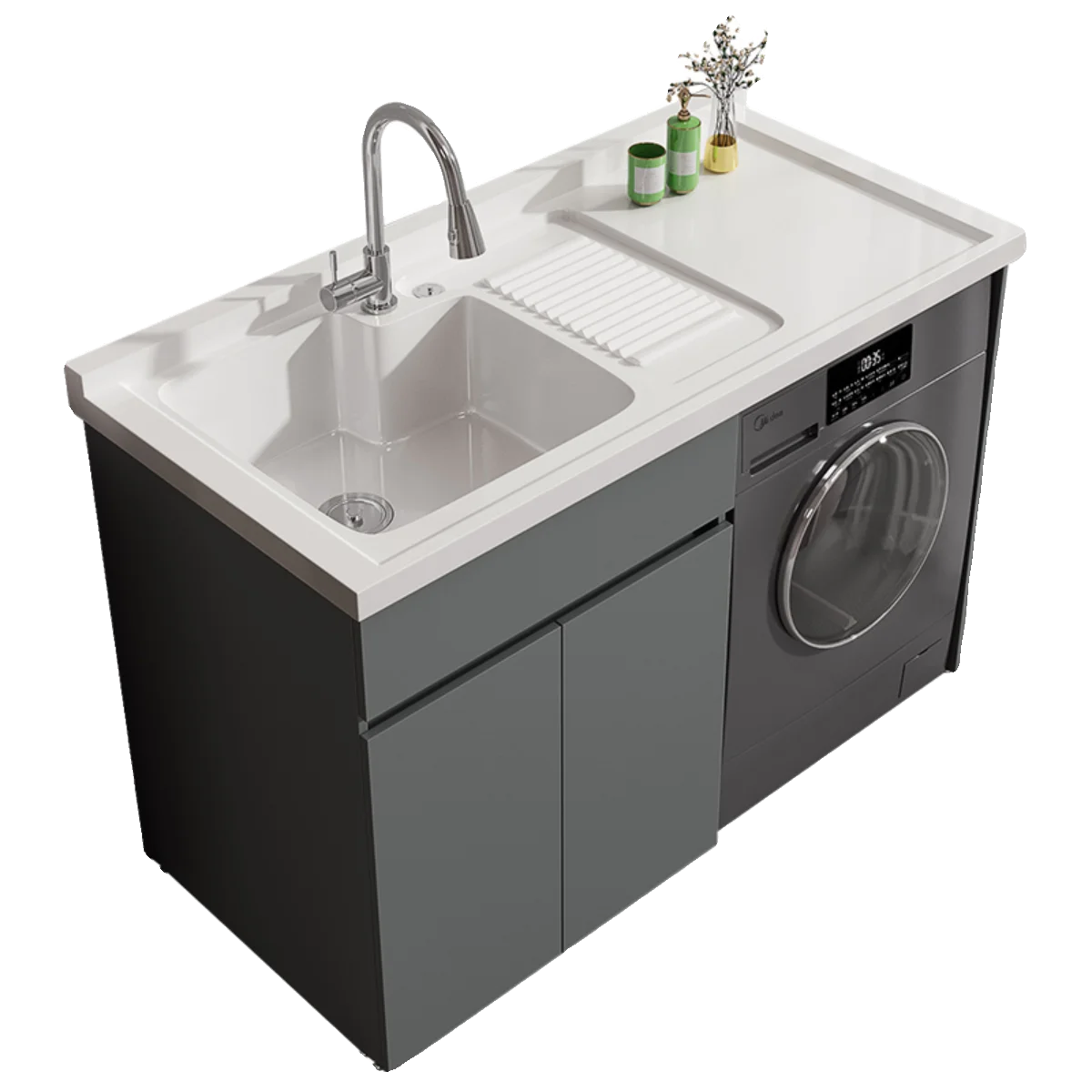 YJQ honeycomb aluminum washing machine cabinet countertop with washboard integrated drum laundry tank significant other