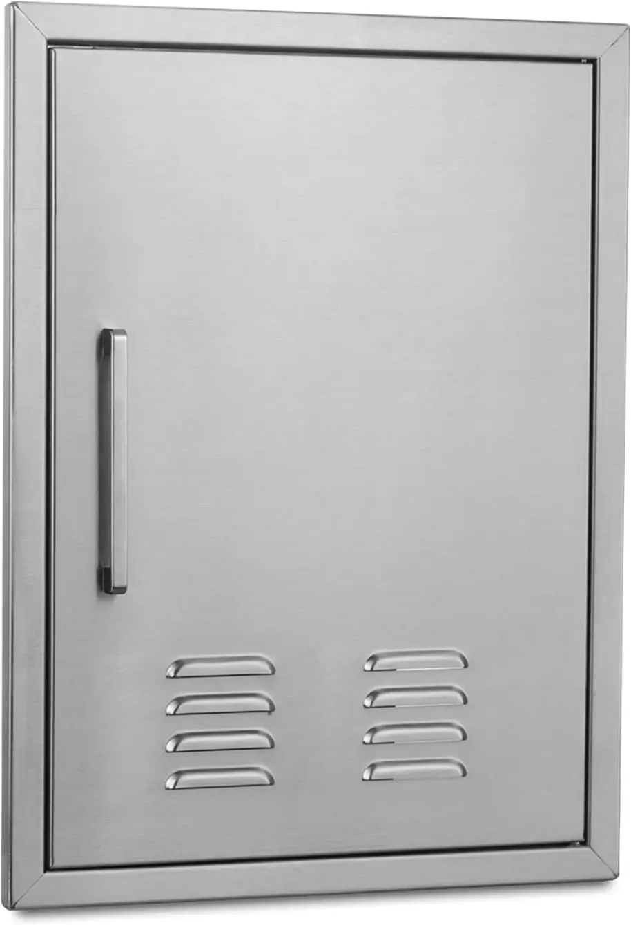 

Vented Outdoor Kitchen Doors-17 W x 23" H- Stainless Steel BBQ Single Access Door w/Right Swing,Flush Mount for Outdoor BBQ