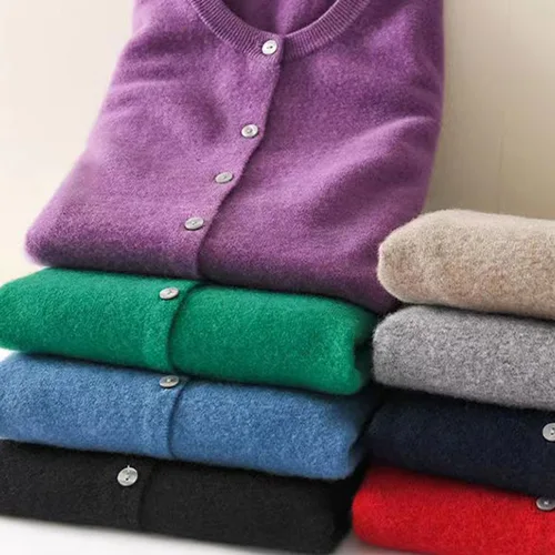 여성용 캐시미어 스웨터, O-칼라, 긴팔, 단추 스웨터, 캐주얼 레터 가디건, 하라주쿠 코트 셔츠, 상의, 한국 니트웨어  Best5