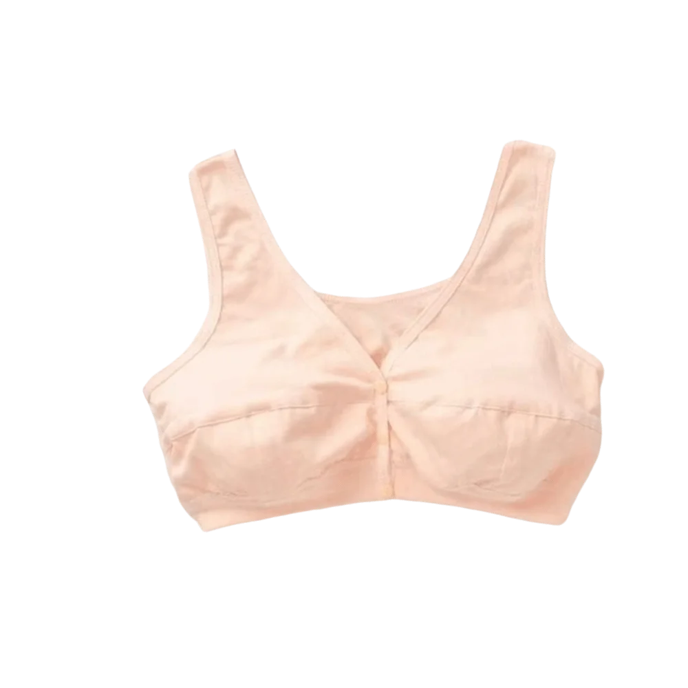 Sujetador cómodo con cierre frontal en U, talla grande, fino, para mujer mayor, con hebilla delantera y efecto push-up