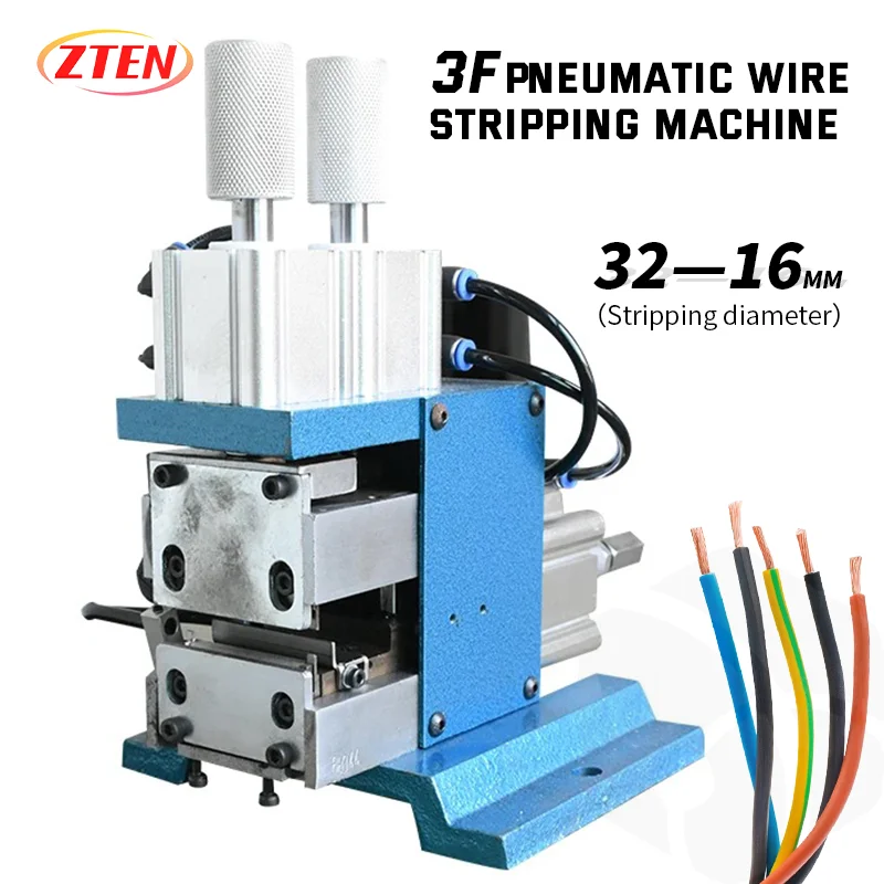 Zten 3F Automatic Pneumatic Peeling Machine Wire Stripping Machine Multi-core Cable Stripping Tools 220V/110V