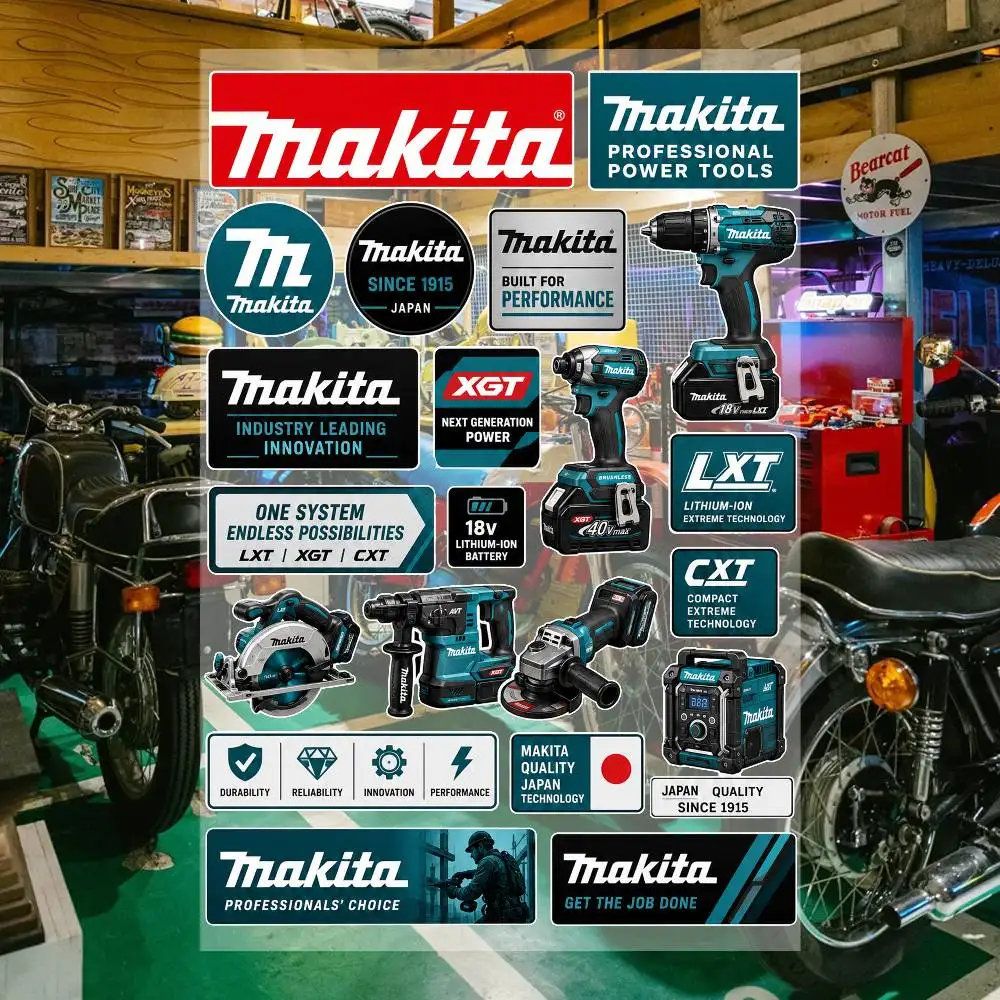 Makita Wasserdichte Vinyl-Aufkleber für Auto, Motorrad, Fahrrad, Skateboard, Laptop, Flasche, Telefon