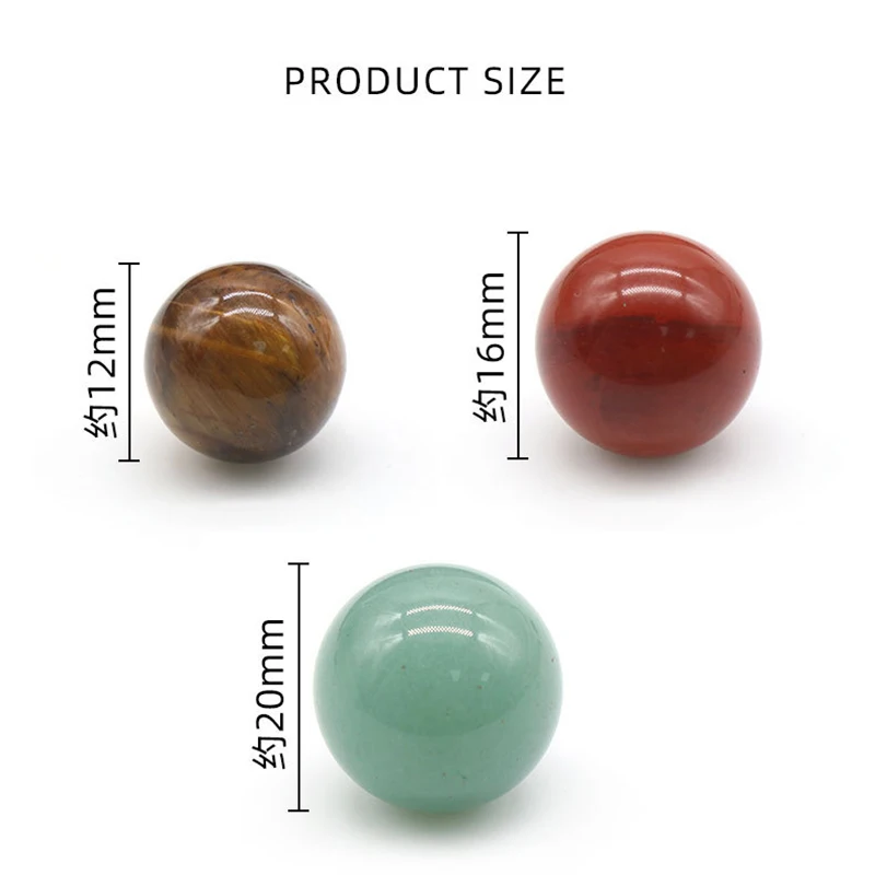 7pcs Natural Stone 12/16/20mm Beads Amethyst Tiger Eye Quartz Chakra Yoga Stone Round Balls Ornaments DIY Jewelry Accessories image 2