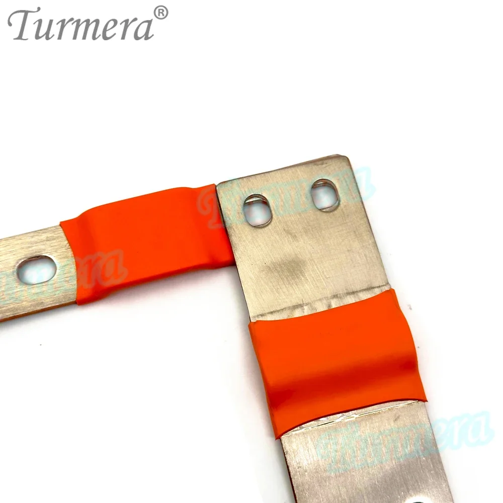 Turmera 12V 24V 48V Lifepo4 Battery Flexible Busbar Copper Connecter Hole to Hole 80mm 2mm 400A for 280Ah 320Ah Lifepo4 Battery