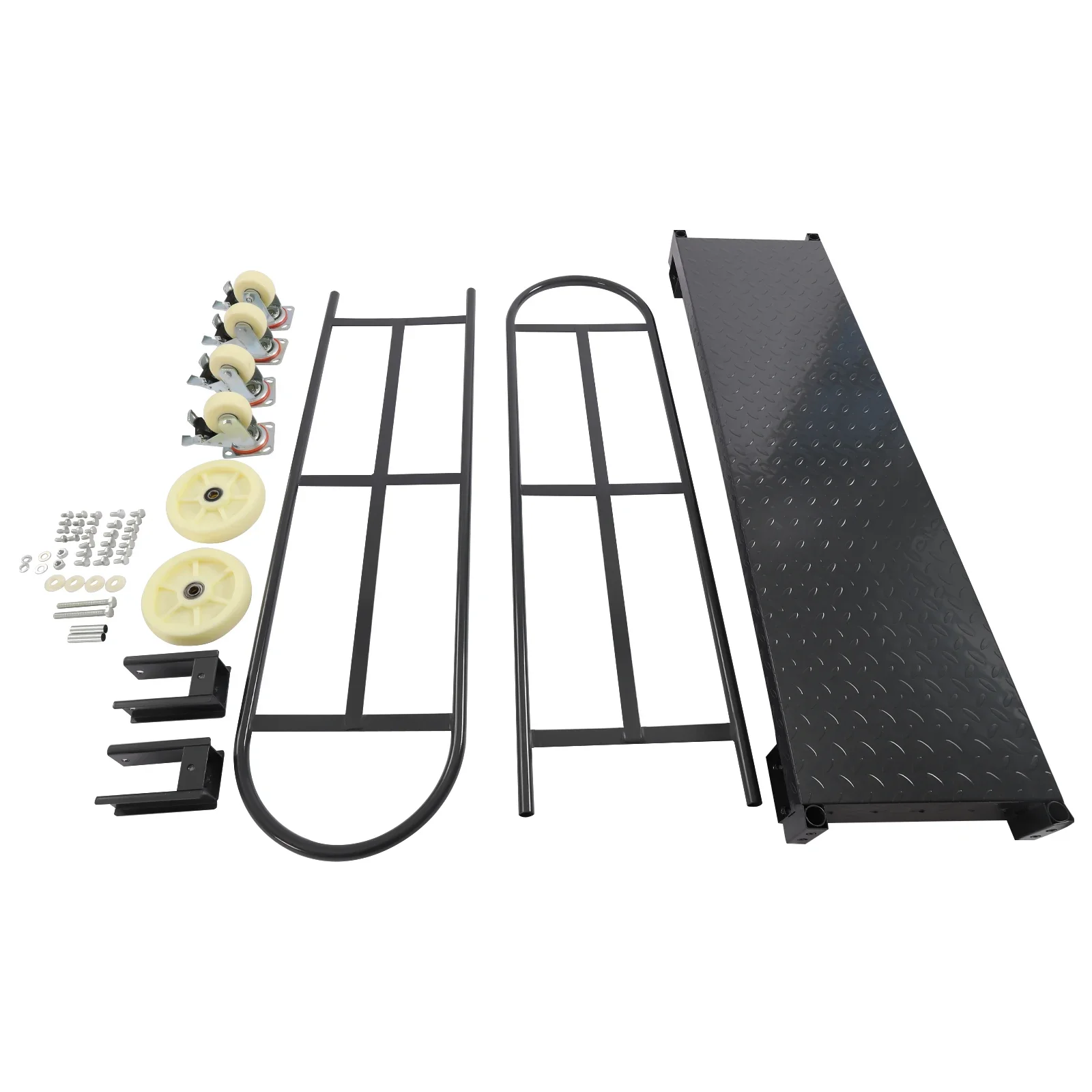 64.6Lx15.7H U-قارب الصلب عربة 2000lbs قدرة U-قارب عربة الصلب مع مقابض قابلة للإزالة U-قارب منصة شاحنة دوللي مستطيلة