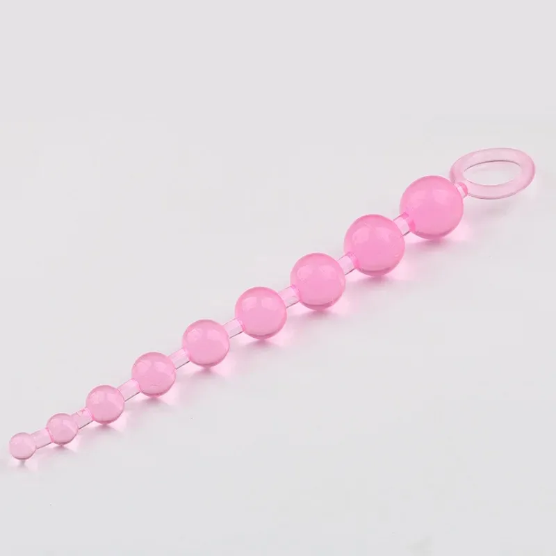 Anal Beads Sex Toys for Women Men Gay  Pull Ring Ball  Stimulator Plug   Jelly    Adult