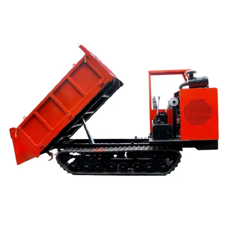 Manueller Mini-Raupen-Muldenkipper, hydraulisches Diesel-Muldenkipper-Transportfahrzeug, multifunktionaler Mini-Muldenkipper mit Raupen