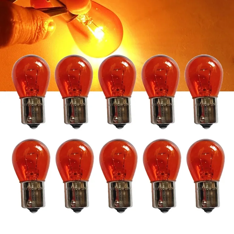 10pcs Full Spectrum Halogen Bulb Set, 1156 BA15S P21W 5-Color Options for Custom Turn/Tail/Reverse Lighting 12V