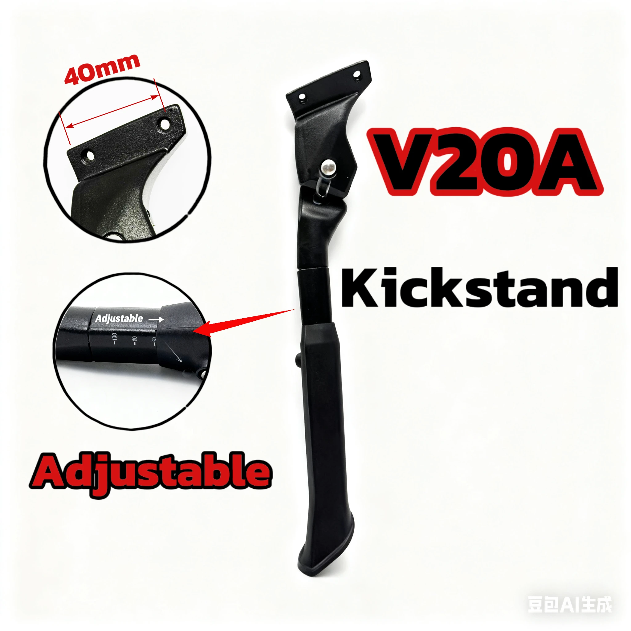 Heavy Duty MTB Road BMX Bicycle Kickstand with Big Foot Anti-Slip 50mm Adjustable Diplopore 4cm E-Bike Support Bike Parts