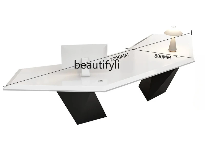 

Painted desk Designer Director's office Simple modern minimalist creative boss table, consultation table